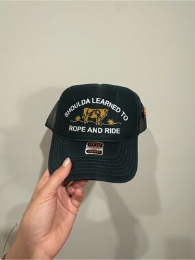 OTTO Dark Green Trucker Hat with Orange Accent
